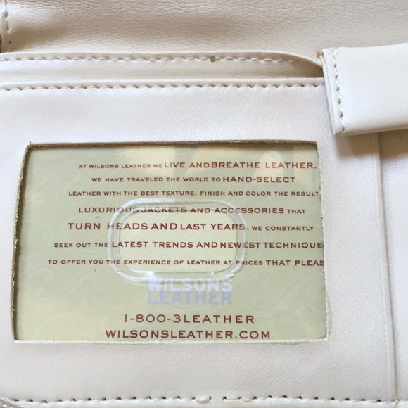 Wilsons Vintage Cream Leather Wristlet Wallet - Picture 6 of 7